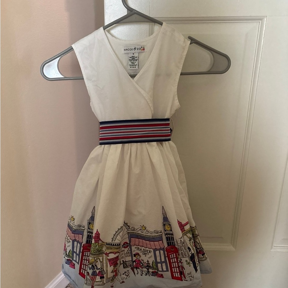 Maggie & Zoe little girls White Dress with City Print